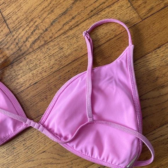 NWT KENDALL & KYLIE Pink Tie-dyed Barbados Lurex Triangle Bikini Top - Picture 12 of 15